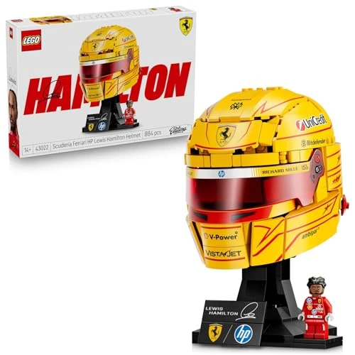 Offerta a tempo: LEGO Editions Casco di Lewis Hamilton Scuderia Ferrari HP - Merchandising F1 - Modello da Esposizione con Minifigure da Collezione - Regalo per Ragazzi da 14 Anni e per Adulti Fan di Motorsport 43022 - 20% da 89.99 € a 71.99 €