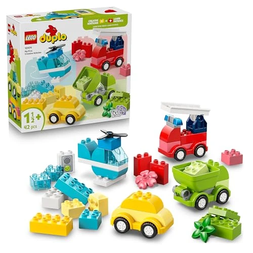 Offerta a tempo: LEGO DUPLO Veicoli Creativi - Gioco Didattico e di Ordinamento con Macchine, Camion e Elicottero Giocattolo - Set per la Motricità Fine - Regalo per Bambini e Bambine da 1 Anno in su - 10474 - 5% da 19.99 € a 18.99 €