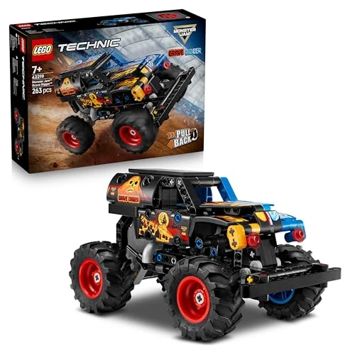 Offerta a tempo: LEGO Technic Monster Jam Grave Digger Fire and Ice - Pull-Back Truck Toy - Race Car Model Kit w/Authentic Details - Birthday Gift for 7+ Year Old Boys, Girls & Fans - 42219 - 12% da 29.99 € a 26.39 €