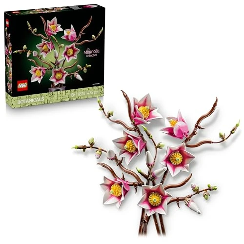 Offerta a tempo: LEGO Botanicals Rametti di Magnolia - Set di Fiori Finti per Adulti - 5 Magnolie Artificiali per Decorare il Soggiorno o la Camera da Letto - Idea Regalo Fai da Te per Donne - 11510 - 20% da 49.99 € a 39.99 €