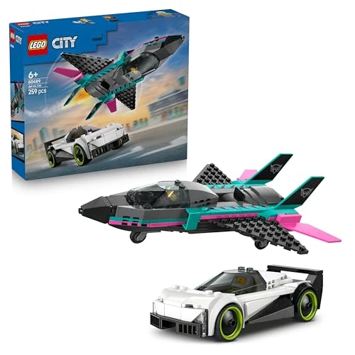 Tijdelijke aanbieding: LEGO City Jet vs. Car Toy - Building Kit w/Plane, Supercar Plus Pilot & Driver Minifigures - Creative Birthday Gift Idea for 6+ Year Old Boys - 60489 van 29.99 € naar 20.99 € (30% korting)