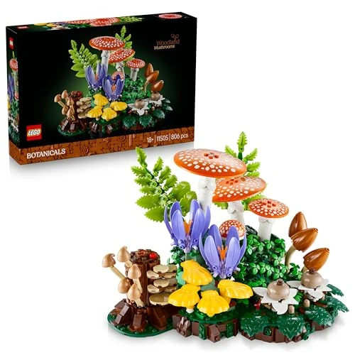 Offerta a tempo: LEGO Botanicals Funghi del Bosco - Set di Piante Artificiali per Adulti con un Fungo Velenoso e Fiori Finti - Decorazione per la Camera da Letto o per il Soggiorno - Idea Regalo Fai da Te - 11505 - 16% da 79.99 € a 67.53 €