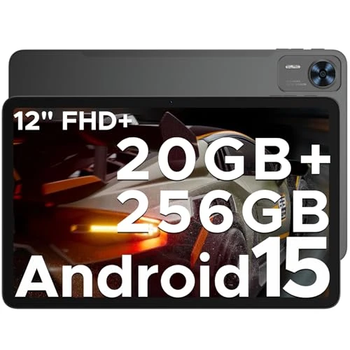 DOOGEE T36 2025 Tablet Android 15, 20 GB + 256 GB/2 TB Tablet 12 inch, 8800 mAh tablets met Sim, 2.4K Octa - Core Tablets Gaming, 13MP + 8MP, Widevine L1/Hi-Res/BT5.0/5G WiFi/Face ID/GPS/OTG, zwart