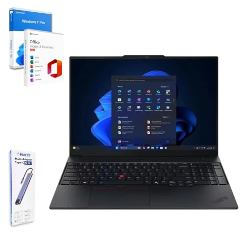 Lenovo Ordenador portátil ThinkPad E16 Core Ultra Hasta 5.10 GHz 16 Core 16" WUXGA, 32 GB DDR5, 1TB SSD, Arc 140T, Windows 11 Pro, Wi-Fi 6E, Thunderbolt 4, teclado retroiluminado, + estación de