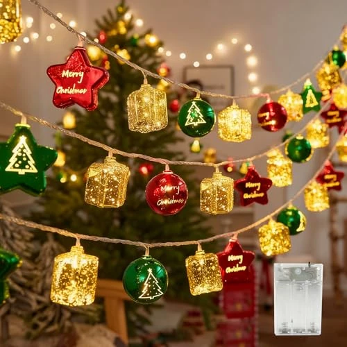 Oferta ograniczona: Łańcuch świetlny na Boże Narodzenie, 3 m, 20 diod LED, choinka, dekoracyjne pudełko prezentowe, łańcuchy świetlne, zasilanie bateryjne, 2 tryby pracy, wodoszczelne oświetlenie z 15.99 EUR na 6.24 EUR (znizka 61%)