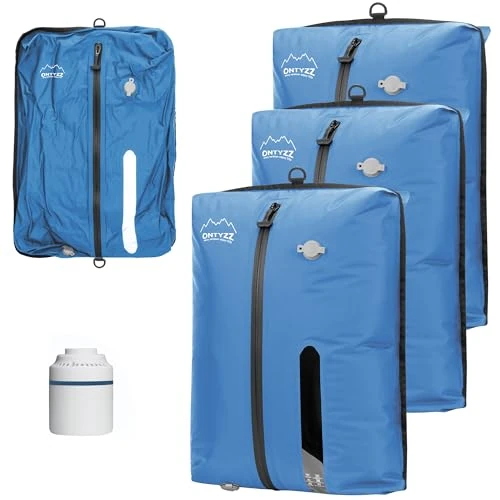 Offerta a tempo: Sacchetti Sottovuoto Vestiti Riutilizzabili TPU Buste Sottovuoto Viaggio con Cerniera Impermeabile Borse Organizer Cubi di Imballaggio per Valigie Zaino Bagaglio a Mano(3 Pezzi + 1 Pompa) - 23% da 87.99 € a 67.99 €