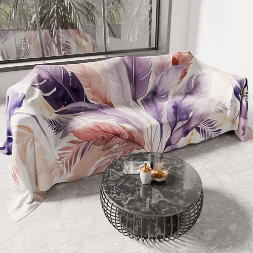 Oferta limitada: PETTI ARTIGIANI ITALIANI – Cubresofá Multiuso de Microfibra 400x270 cm, Diseño Palma Lila | Funda para Sofá Antimanchas, Colcha y Cubremesa | Protector Lavable para Sofás y Muebles de 59.90 € a 59.90 € (ahorro 0.00%)