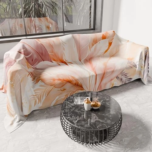 Offerta a tempo: PETTI Artigiani Italiani - Telo Arredo Copridivano Copritutto in Microfibra 500x270 cm, Fantasia Palma Cipria | Multiuso per Divani, Copriletto e Copritavolo | Telo Protettivo Lavabile - 62% da 69.90 € a 26.60 €