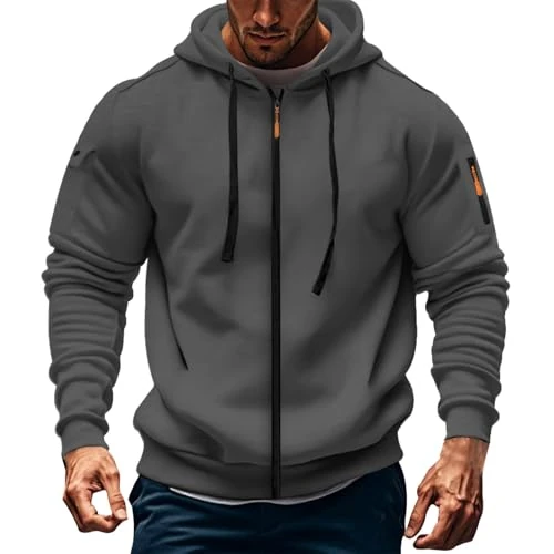 Offre limitée : Generico Sweat à capuche pour homme avec fermeture éclair, veste d'hiver chaude classique automne de 14.99 EUR à 9.99 EUR (remise 33%)