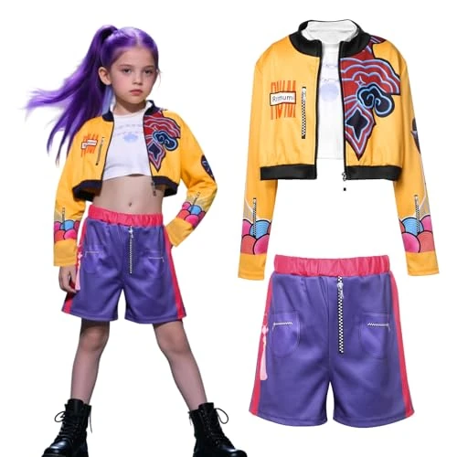 Partymall K-pop Rumi Costumes Cosplay Enfants, Halloween Costume Fille Ensemble, Costume Halloween Carnaval Bébé (Rums, 140)