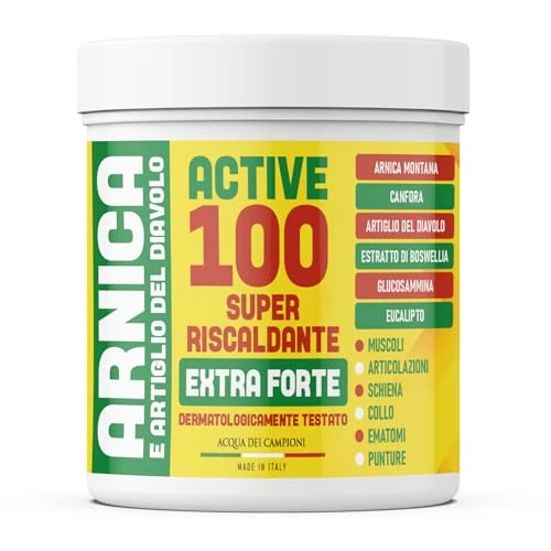 Offerta a tempo: Active 100 Arnica Forte e Artiglio del Diavolo Extra Forte 600ml Crema Riscaldante per Disturbi Articolari, Muscolari e Collo Made In Italy - 37% da 20.49 € a 12.90 €