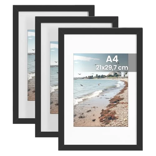 Offerta a tempo: SONGMICS Set di 3 Cornici Foto, A4 21 x 29,7 cm, Portafoto da Parete - 0.00% da 15.99 € a 15.99 €