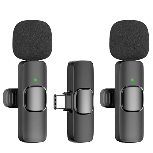 oraolo Draadloze lavalier-microfoon voor Android mobiele telefoon, 360° omnidirectionele HD mini-microfoon met hoge gevoeligheid voor interviews, video-podcasts, vlogs, YouTube, TikTok