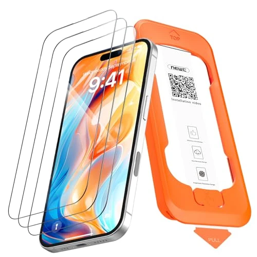 Offerta a tempo: NEW'C 3 Pezzi, Pellicola Protettiva Schermo Intero per iPhone 16 Plus, iPhone 15 Plus 6,7 pollici [Installazione Automatica], Vetro Temperato - Ultra Resistente - Adatta alla Custodia - 28% da 14.99 € a 10.74 €