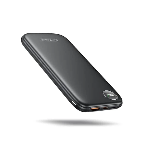 Offerta a tempo: Power Bank, 22.5W 10000mAh Ricarica Rapida Caricatore Portatile iphone, QC 3.0 USB C Powerbank Potente, Batteria Esterna Display LED per iPhone 17 16 15 14 12 8 Pro Max Mini Plus Android (Nero) - 19% da 12.34 € a 9.99 €