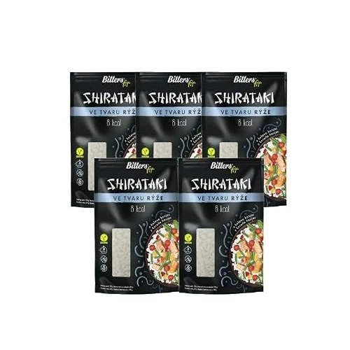 Offerta a tempo: Bitters Noodles Shirataki Senza Glutine, Vegani, A Basso Contenuto di Carboidrati e Calorie - Riso 5x200g - 55% da 19.90 € a 9.00 €