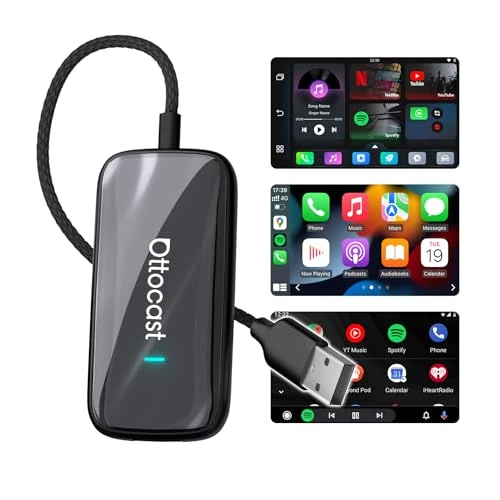 Offerta a tempo: [Modello 2025] OTTOCAST Adattatore CarPlay e Android Auto Wireless — 15% da 129,00 € a 109,65 €