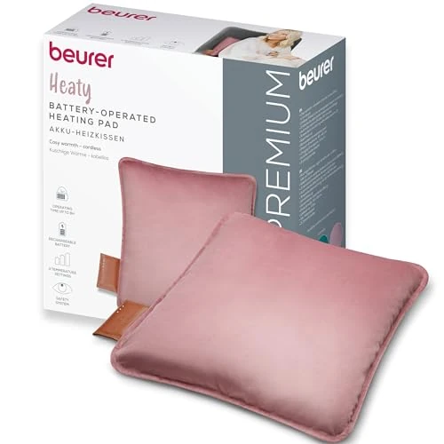 Zeitlich begrenztes Angebot: Beurer Heaty Heizkissen, kabelloses Heizkissen mit Akku, Wärmekissen mit Abschaltautomatik und 3 Temperaturstufen, mit Schnellheizung, weicher Samtstoff, blush-rose/rosa von 79.78 € auf 77.39 € (3% Rabatt)