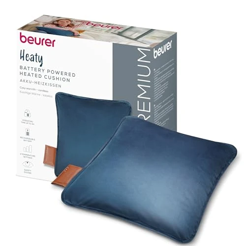 Tijdelijke aanbieding: Beurer Heaty warmtekussen, draadloos warmtekussen met accu, verwarmingskussen met automatische uitschakeling en 3 temperatuurinstellingen, met snelle opwarming, zacht fluweel, niebieska van 69.56 € naar 69.56 € (0.00% korting)