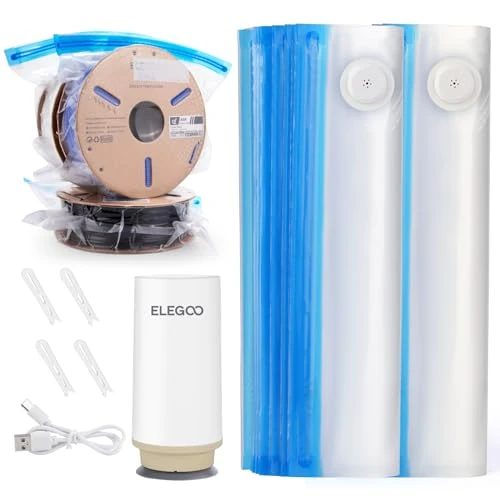 Limited-time offer: ELEGOO Filament Vacuum Storage Kit with with Upgraded Auto Pump and Bags, 20 Pack Vacuum Sealed Bags for Keeping 3D Printer Filament Dry(35x32cm) from 25.99 £ to 25.99 £ (save 0.00%)