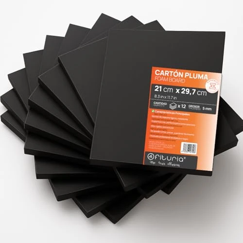 Offerta a tempo: OFITURIA Pannello in Schiuma Nero A4 Adesivo (21x29.7 cm) Pack 12 pz, Lastra di Polistirene Espanso Leggero e Rigido, Foamboard Multiuso a Taglio Facile, Ideale per Lavoretti e Modelli, Spessore 5 mm - 0.00% da 32.95 € a 32.95 €
