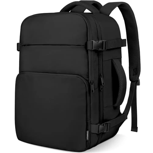 Offerta a tempo: ZOMFELT Zaino Ryanair 40x30x20, 24L Bagaglio a Mano Aereo Zaino da Viaggio per Donna Uomo, Zaini Casual per laptop da 15 pollici Travel Bag Compatto Leggero per Ryanair, Wizz Air, Easyjet Nero - 16% da 31.99 € a 26.98 €