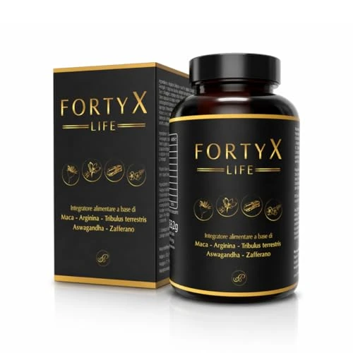 Offerta a tempo: FORTYX Integratore Energia e Vitalità Uomo - Maca, Tribulus, Arginina, Citrullina, Ginseng, Ashwagandha, Zafferano, CoQ10, Zinco - 60 Capsule - 7% da 29.90 € a 27.90 €