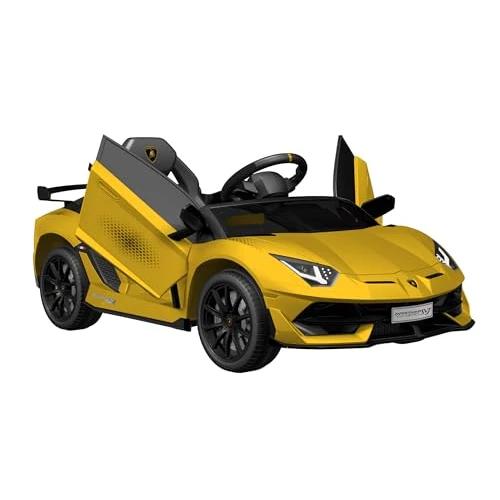 Offre limitée : Baroni Toys Voiture Électrique pour Enfants Lamborghini 6V avec Télécommande Parentale, Sons, MP3, Marche Arrière, Voiture pour Enfants 1-4 Ans, 100x60x50 cm (Jaune) de 169.99 € à 169.99 € (0.00% de remise)