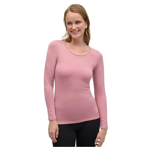 YSABEL MORA Thermo-T-Shirt für Damen, langärmlig, Wärmespeicherung und Komfort bei kaltem Wetter, ideal für den täglichen Gebrauch im Winter, grundlegendes und vielseitiges Design, enge Passform