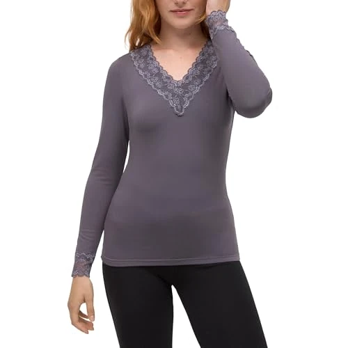 Offerta a tempo: YSABEL MORA Maglia Termica Scollo a V in Pizzo Donna Calore e Comfort Design Femminile Ideale Inverno Indumento Interno Esterno Tessuto Morbido Termicità Moderata Climi Freschi - 37% da 22.95 € a 14.36 €