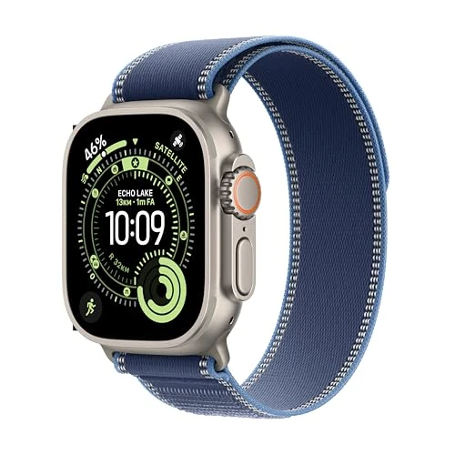 Offerta a tempo: Apple Watch Ultra 3 GPS + Cellular, Cassa 49 mm in titanio naturale con Trail Loop blu/blu acceso - S/M - 16% da 809.00 € a 682.97 €