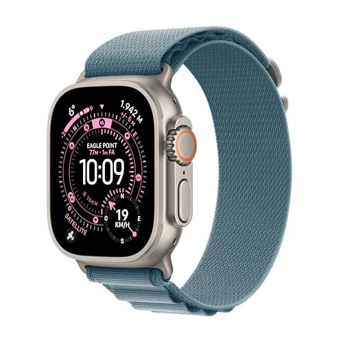 Offerta a tempo: Apple Watch Ultra 3 GPS + Cellular, Cassa 49 mm in titanio naturale con Alpine Loop blu chiaro - Large - 16% da 909.00 € a 759.20 €