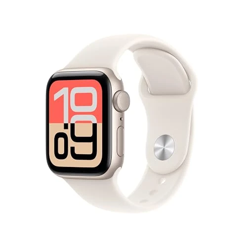 Oferta limitada: Apple Watch SE 3 GPS con Caja de Aluminio en Blanco Estrella de 40 mm y Correa Deportiva Blanco Estrella-Talla M/L.Monitores de entreno y sueño,Monitor de frecuencia Cardiaca, Pantalla Siempre Activa de 269.00 EUR a 239.00 EUR (ahorro 11%)