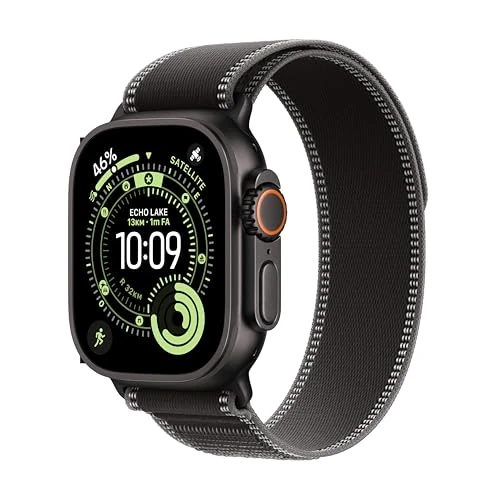 Offerta a tempo: Apple Watch Ultra 3 GPS + Cellular, Cassa 49 mm in titanio nero con Trail Loop nero/cenere - M/L - 18% da 909.00 € a 749.00 €