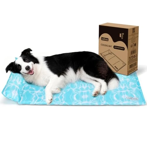 Offerta a tempo: Nobleza Tappetino Refrigerante per Cane e Gatti, Design con 6cm Cuscino Cervicale Aggiunto, Gel Non Tossico e Auto-Rinfrescante, Tela Oxford 300D Resistente Tappeto Refrigerante, 122x70cm - 5% da 39.09 € a 37.14 €