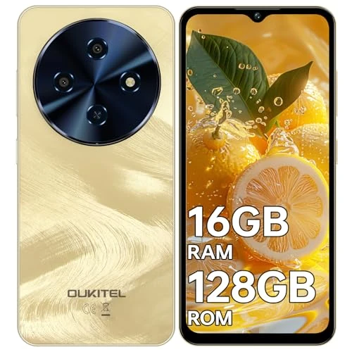OUKITEL C5 Smartphone Without Contract, 16GB RAM + 128GB ROM/1TB, 6.52 Inch Screen Mobile Phone Without Contract, 5000 mAh Android Smartphone, 13MP Camera Simlock-free Mobile Phones, Dual 4G SIM/Face