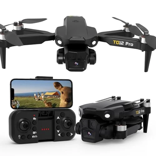 Limited-time offer: Toladrone TD12PRO Mini Drone with Camera for Beginners, Foldable Drones for Adults Brushless Motor 3 Speed Modes Optical Flow Positioning RC Quadcopter with Carrying Case from 49.99 GBP to 49.99 GBP (save 0%)