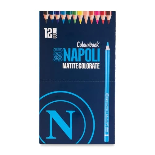 Colourbook - Set Pastelli Colorati Napoli, Tratto Morbido e Coprente, Ideale Per Scuola e Tempo Libero (12 Pastel)