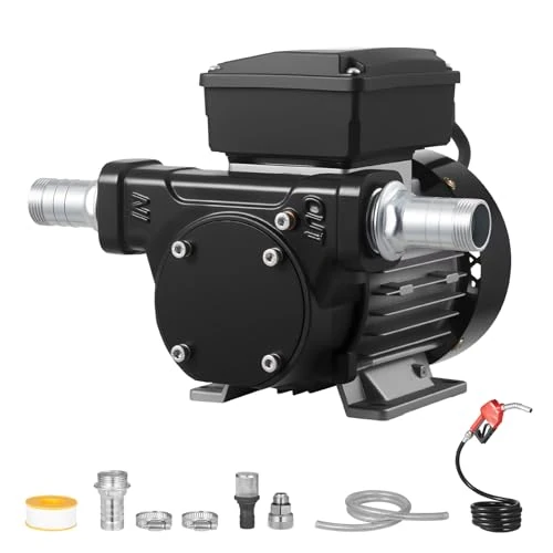 Offerta a tempo: VEVOR Pompa Elettrica di Trasferimento Carburante, 60 L/min, Altezza di Sollevamento Max. 13,7 m, con Ugello Carburante Automatico e 2 Tubi Flessibili, per Veicoli, Cantieri Edili - 0.00% da 109.90 € a 109.90 €