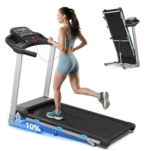 Offerta a tempo: Cardirun Tapis Roulant Salvaspazio 12 km/h, Tapis Roulant Elettrico Pieghevole 3.5 HP con Cardiofrequenzimetro, Carico massimo 180 kg, Inclinazione 10%, APP, Display LED, AI, Bluetooth, per casa - 41% da 399.99 € a 237.49 €