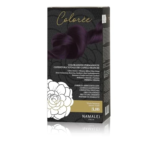 Offerta a tempo: Namalei, Tinta Colorèe 3.16 Viola Intenso, Colore per Capelli, Senza Ammoniaca, Lunga Durata, Idrata e Rinforza, 180 ml - 28% da 13.90 € a 10.01 €