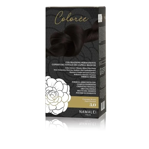 Offerta a tempo: Namalei, Tinta Colorèe 3.0 Castano Scuro, Colore per Capelli, Senza Ammoniaca, Lunga Durata, Idrata e Rinforza, 180 ml - 28% da 13.90 € a 10.01 €