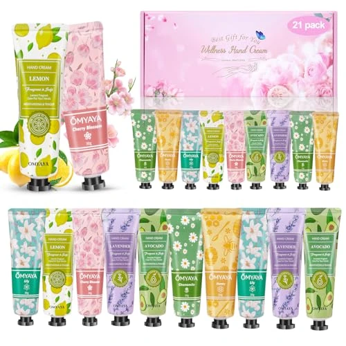 Limitiertes Angebot: 21 Pack Handcreme Set, Mini Handcreme Damen Geschenkset, Trockene Rissige Hände Fuß Feuchtigkeitscreme für den Winter, Körpercreme Geschenkset für Muttertag Weihnachten Geburtstagsgeschenke von 9.99 EUR auf 8.49 EUR (Spare 15%)