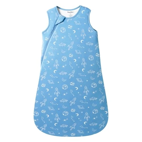 ToyaTec Baby Sleeping Bag Super soft Rayon Made from Bamboo,Children's Bamboo fiber Sleeping Bag 2.5 Tog Autumn Winter Sleeping Blanket(Blue,S)