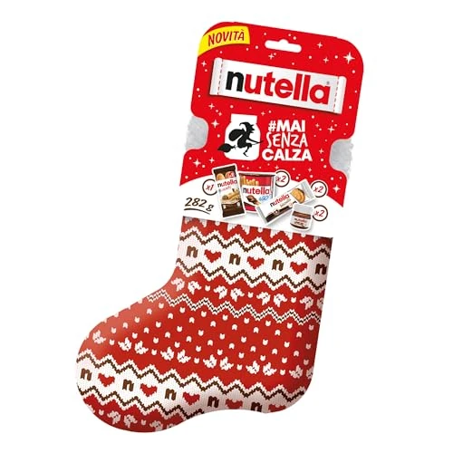 Nutella®, Calza Befana con 6 Snack Dolci Assortiti, Idea Regalo Epifania per Adulti e Bambini, Confezione da 282 gr