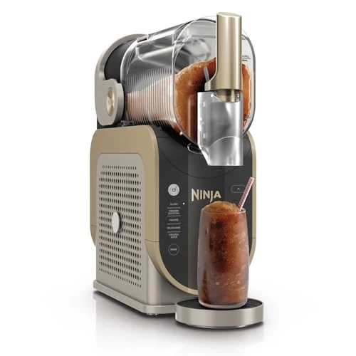 Ninja SLUSHi Maschine für Slush, Eis-Cocktails, Frappé, Milchshakes & gefrorenen Saft, ohne Eis oder Vorbereitungsaufwand, WhisperChill-Technology, fasst 1,9 L, Stone Gold, FS301EUSTGD
