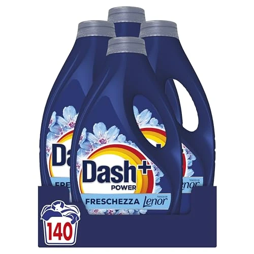 Offerta a tempo: Dash Power Detersivo Liquido Lavatrice, 140 Lavaggi (4x35), Freschezza Di Lenor, Risveglio Primaverile, rimuove addirittura gli odori di sudore vecchi di 7 giorni, per una pulizia impeccabile — 42% da 59,99 € a 34,99 €