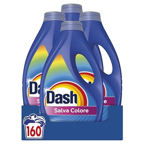 Offerta a tempo: Dash Detersivo Liquido Lavatrice, 160 Lavaggi (4x40), Salva Colore, Brillantezza Per I Capi, Rimuove Le Macchi e Igienizza, Efficace Anche A Freddo E In Cicli Brevi - 42% da 59.99 € a 34.99 €