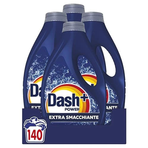 Offerta a tempo: Dash Power Detersivo Liquido Lavatrice, 140 Lavaggi (4x35), Extra Smacchiante, Rimuove anche le macchie secche da 7 giorni, per una pulizia impeccabile — 28% da 46,65 € a 32,99 €