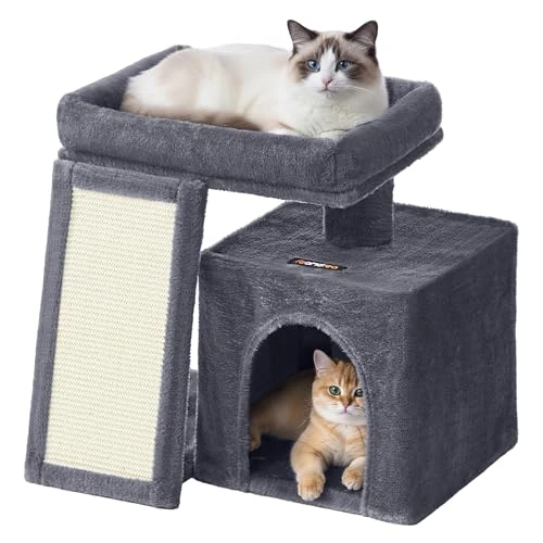 Oferta limitada: Feandrea Árbol para Gatos Pequeño, Torre con Casita, Gris Oscuro | Rampa Rascadora, Gran Plataforma, Cueva, Gris Oscuro, Colección CLAWFY PCT010GS01 de 19.54 € a 19.54 € (ahorro 0.0%)